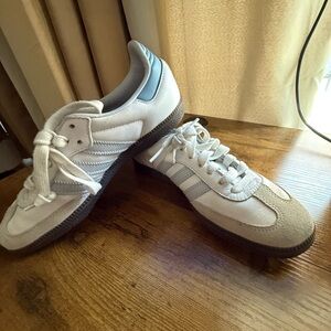 Adidas Samba - White, Blue & Gray